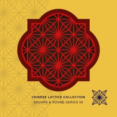 Chinese window tracery lattice square round frame 09 diamond flower