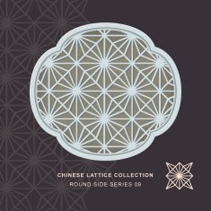 Chinese window tracery lattice round side frame 09 diamond flower