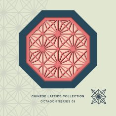 Chinese window tracery lattice octagon frame 09 diamond flower
