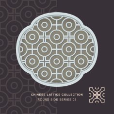 Chinese window tracery lattice round side frame 08 cross