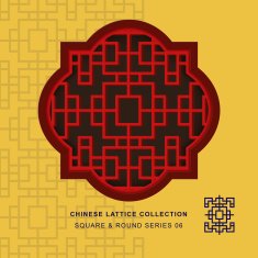 Chinese window tracery lattice square round frame series 06