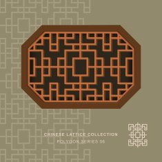 Chinese window tracery lattice polygon frame series 06 square