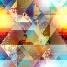 Abstract geometric patternd with grunge elements