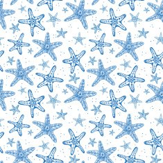 Seamless background with starfishes
