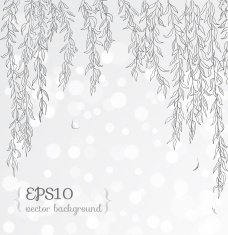Romantic floral background with willow branches