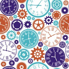 Clock`s seamless pattern Color texture of time N2
