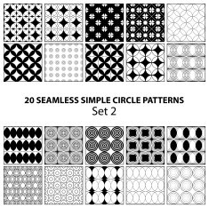 Vector set of seamless circle patterns