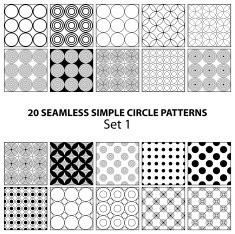 Vector set of seamless circle patterns N2
