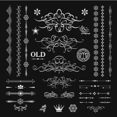 Vector illustration with set of calligraphic design elements N2
