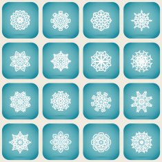Christmas set of snowflakes