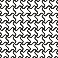 Seamless Abstract Swirl Shapes Black and White Pattern