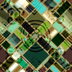 Abstract geometric pattern with grunge ornamental elements