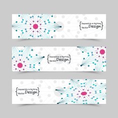 Banners dots connected by lines Modern technology concept