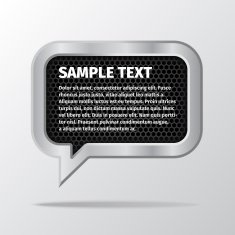 Silver speech bubbles for message on white background