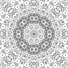 Seamless Outline Floral Pattern N22