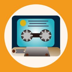 Audiotape theme elements vector eps N17