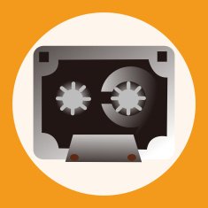 Audiotape theme elements vector eps N20