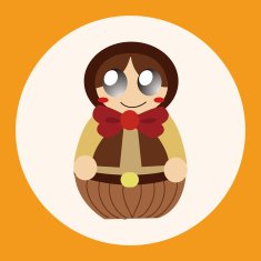 Matryoshka Russian traditional wooden doll vector pattern el N6