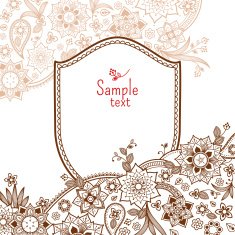 Henna floral Card Mehndi Style N2