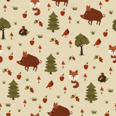 Wild animals in the forest Seamless pattern