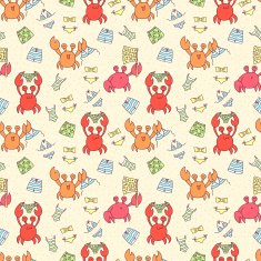 seamless pattern with colorful crabs
