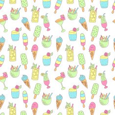 coctails and ice cream pattern N2