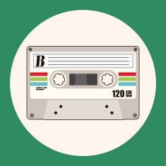 Audiotape theme elements vector eps N31