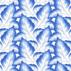 Blue leaves floral russian porcelain beautiful folk ornament