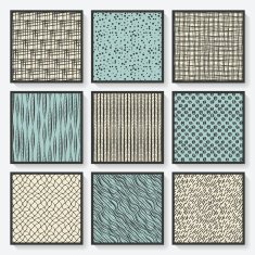 set of cards with hand-drawn pattern