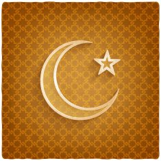ramadan kareem background with crescent moon and star