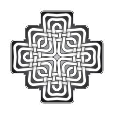Cruciform logo template in Celtic knots style N2