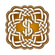 Dollar logo in Celtic knots style
