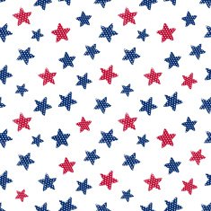 Seamless pattern with hand drawn red and blue stars