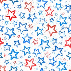 Seamless pattern with hand drawn red and blue stars N2 free image download