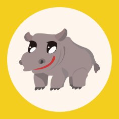 animal hippo cartoon theme elements N4