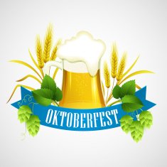 Oktoberfest Background with Beer Poster template Vector illustration N2