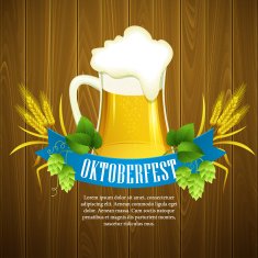Oktoberfest Background with Beer Poster template Vector illustration N4