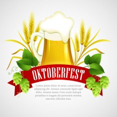 Oktoberfest Background with Beer Poster template Vector illustration N6