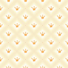 Simple seamless pattern with crown Orange and yellow col