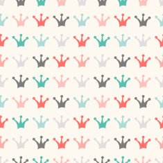 Simple seamless pattern with crown Vintage colors