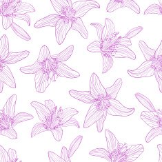 Seamless pattern drawing lily flowers