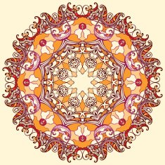 Round floral ornament mandala N2