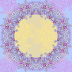 Violet abstract design round frame
