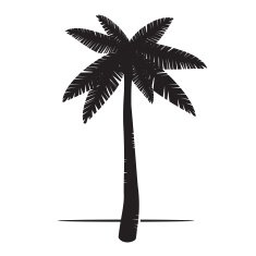 Black Palm Tree Vector Illustration