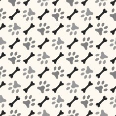 Seamless animal pattern of paw footprint and bone N2
