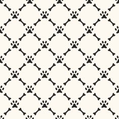 Seamless animal pattern of paw footprint and bone N3