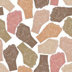 Clenched fists seamless pattern vector background for wallpaper