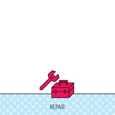 Repair toolbox icon Wrench key sign N3