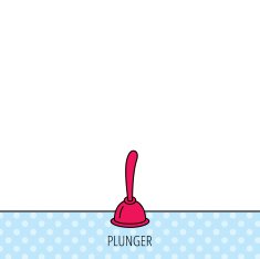 Plunger icon Toilet cleaning tool sign N5