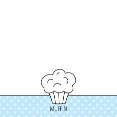 Muffin icon Cupcake dessert sign N3